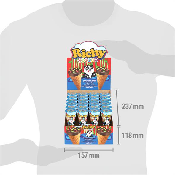 Bifa Richy Kornet Drajeli Fındık Krema Dolgulu Gofret 25 gr x 24 Adet