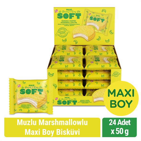 Bifa Soft Muzlu Marshmallowlu Maxi Boy Bisküvi 50 gr x 24 Adet