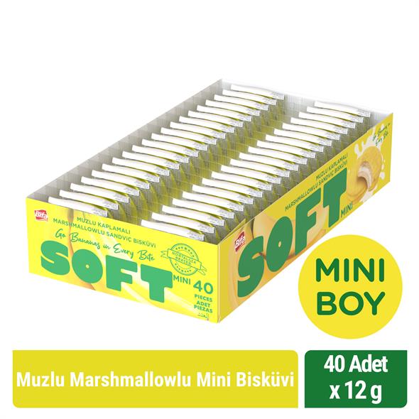 Bifa Soft Muzlu Marshmallowlu Mini Boy Bisküvi 12 gr x 40 Adet