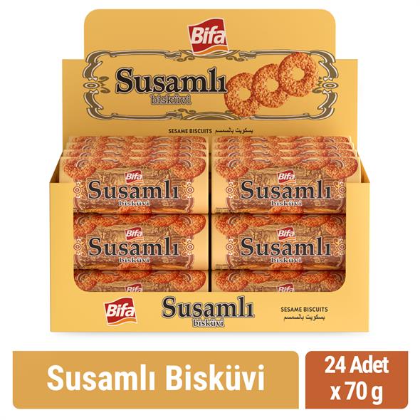 Bifa Susamlı Bisküvi 70 gr x 24 Adet