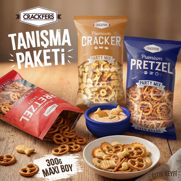 Crackfers Çıtır Keyif Paketi Party Mix 3 x 300 gr (900 gr)