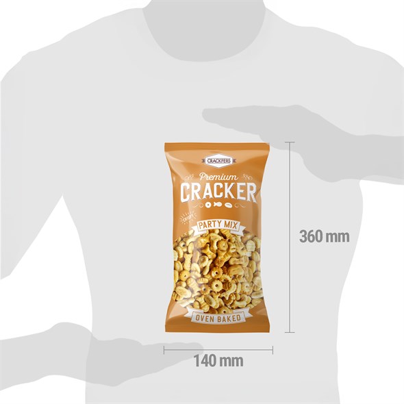 Crackfers Mix Maxi Boy Kraker - Balık - Nokta - Badem 300 gr x 12 Adet