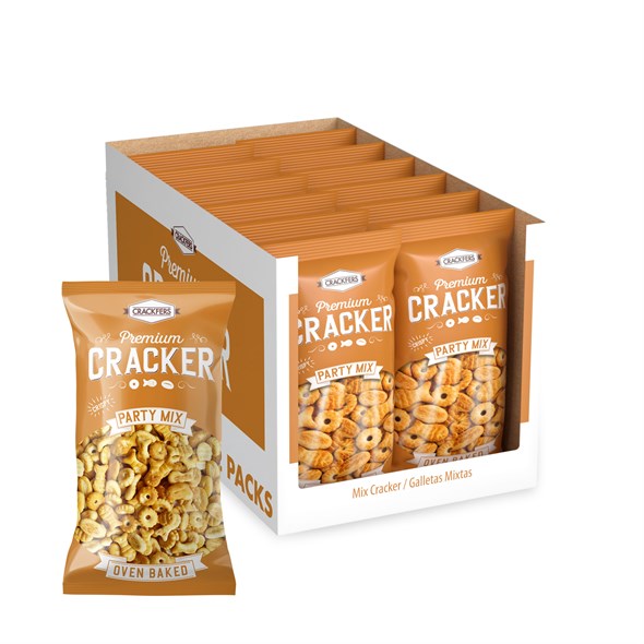 Crackfers Mix Maxi Boy Kraker - Balık - Nokta - Badem 300 gr x 12 Adet