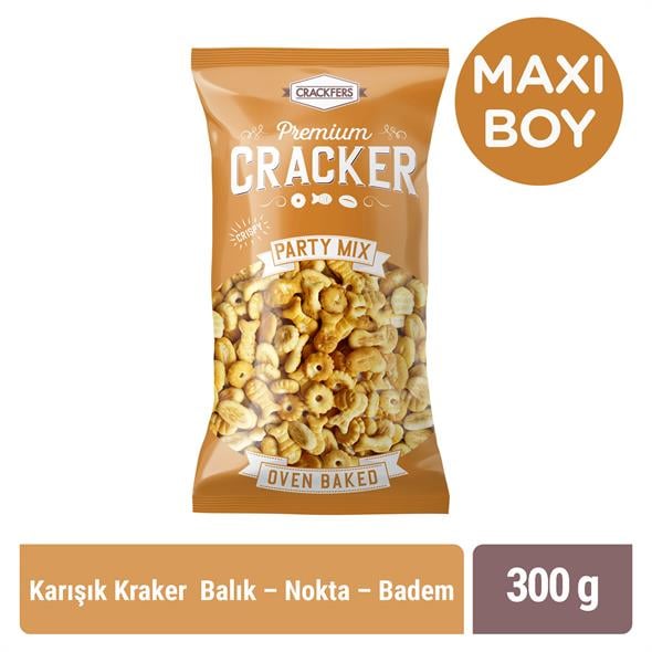 Crackfers Mix Maxi Boy Kraker - Balık - Nokta - Badem 300 gr