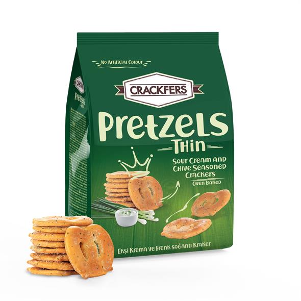 Crackfers Pretzel Ekşi Krema ve Frenk Soğanlı 200 gr x 2 adet