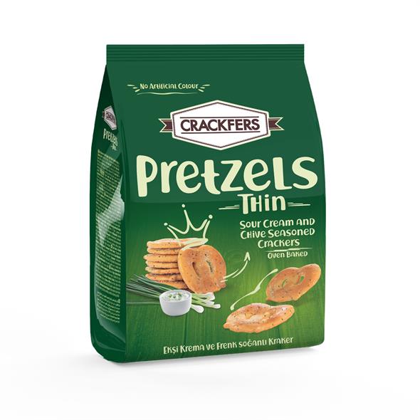 Crackfers Pretzel Ekşi Krema ve Frenk Soğanlı 200 gr x 2 adet