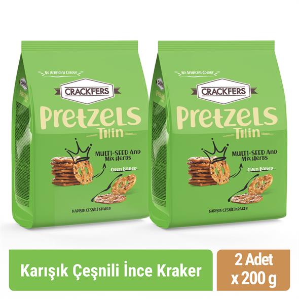 Crackfers Pretzel Karışık Çeşnili 200 gr x 2 Adet