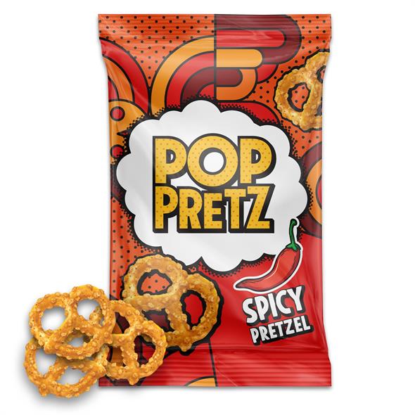 Poppretz Acılı Pretzel Kraker Acılı 50 gr x 24 Adet