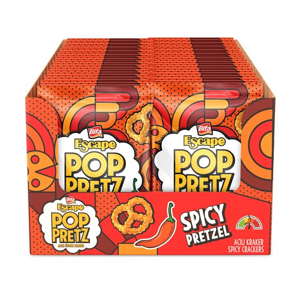 Poppretz Acılı Pretzel Kraker Acılı 50 gr x 24 Adet