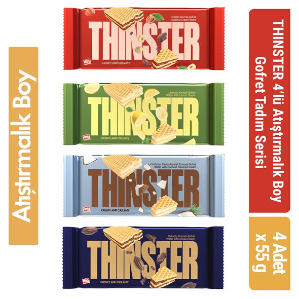 THINSTER 4lü Atıştırmalık Boy Gofret Tadım Serisi