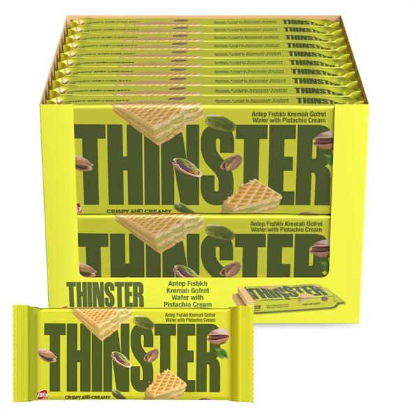 Thinster Antep Fıstıklı Kremalı Büyük Boy Gofret 142 gr x 20 adet
