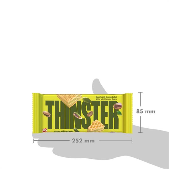 Thinster Antep Fıstıklı Kremalı Büyük Boy Gofret 142 gr x 2 adet
