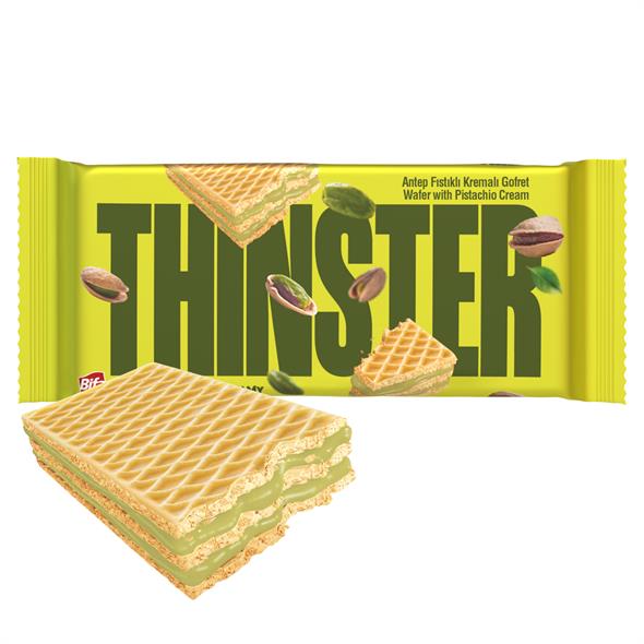 Thinster Antep Fıstıklı Kremalı Büyük Boy Gofret 142 gr x 2 adet
