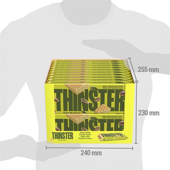 Thinster Antep Fıstıklı Kremalı Büyük Boy Gofret 142 gr x 20 adet