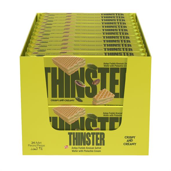 Thinster Antep Fıstıklı Kremalı Gofret 55 gr x 24 adet
