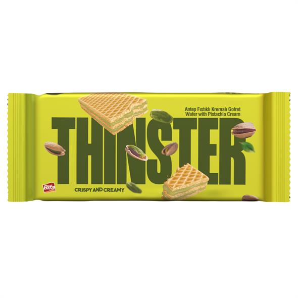 Thinster Antep Fıstıklı Kremalı Gofret 55 gr x 24 adet