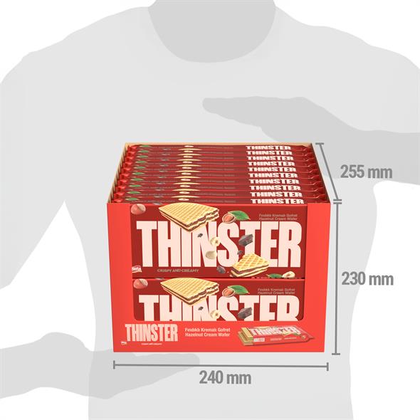 Thinster Fındıklı Kremalı Büyük Boy Gofret 142 gr x 20 adet
