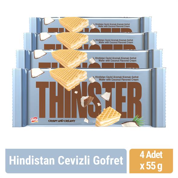 Thinster Hindistan Cevizli Kremalı Gofret 55 gr x 4 adet