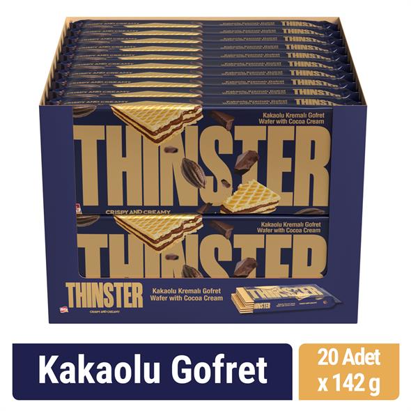 Thinster Kakaolu Kremalı Büyük Boy Gofret 142 gr x 20 adet