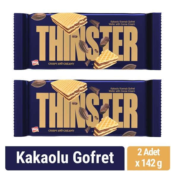 Thinster Kakaolu Kremalı Büyük Boy Gofret 142 gr x 2 adet