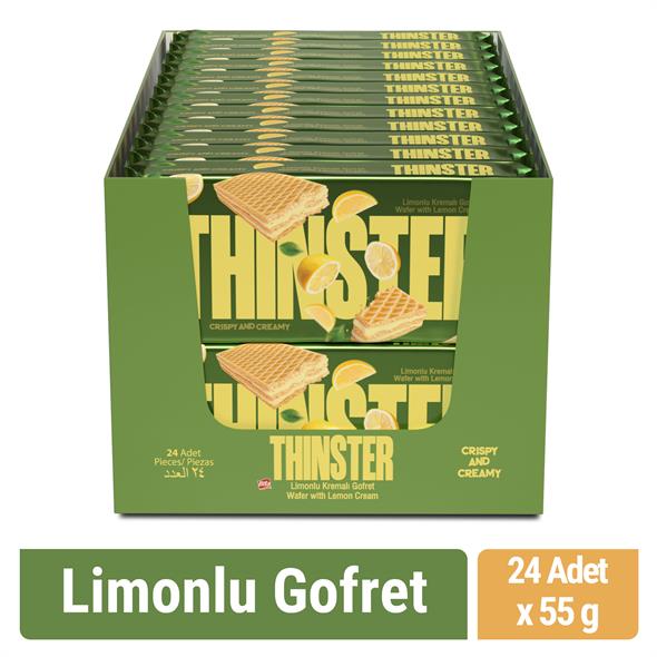 Thinster Limon Aromalı Kremalı Gofret 55 gr x 24 adet