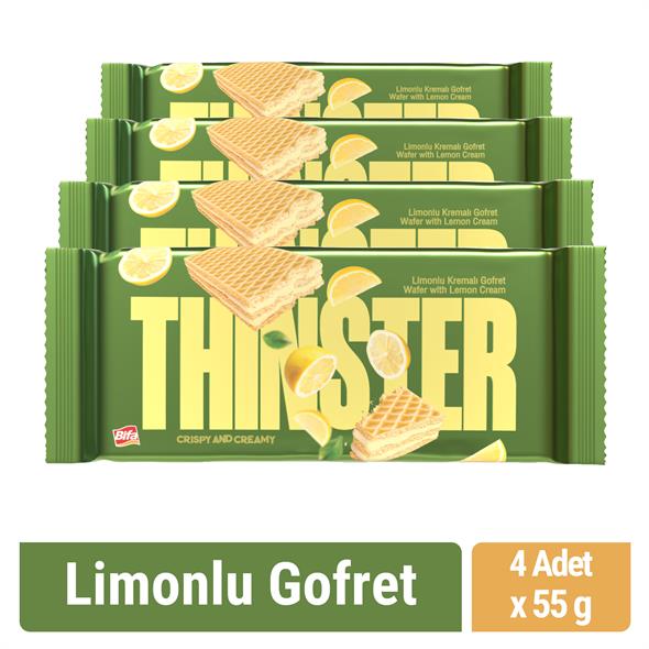 Thinster Limonlu Kremalı Gofret 55 gr x 4 adet
