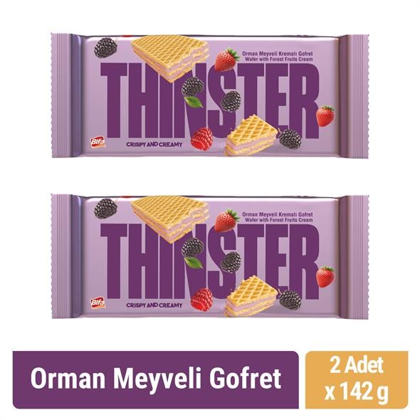 Thinster Orman Meyveli Kremalı Büyük Boy Gofret 142 gr x 2 adet