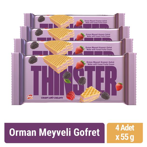 Thinster Orman Meyveli Kremalı Gofret 55 gr x 4 adet