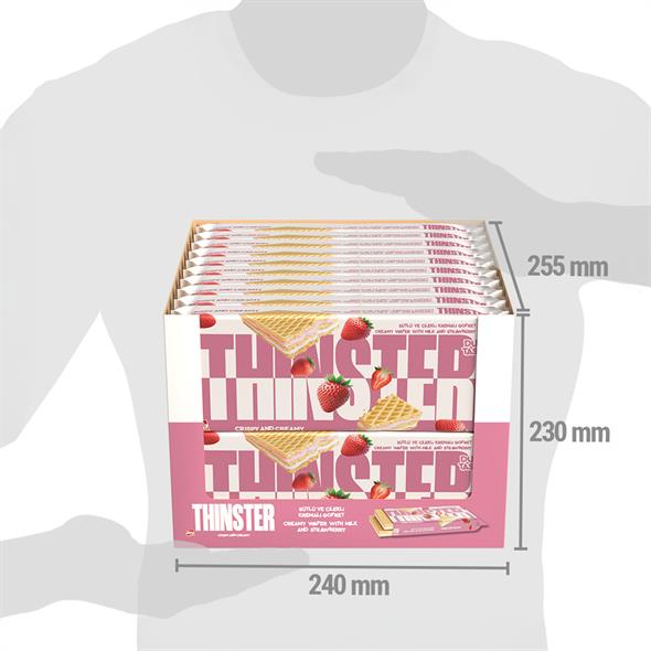 Thinster Sütlü Ve Çilekli Kremalı Büyük Boy Gofret 142 gr x 20 adet