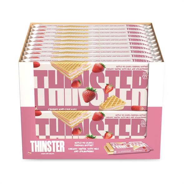 Thinster Sütlü Ve Çilekli Kremalı Büyük Boy Gofret 142 gr x 20 adet