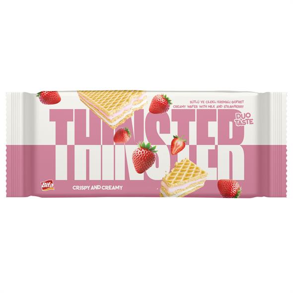 Thinster Sütlü Ve Çilekli Kremalı Büyük Boy Gofret 142 gr x 2 adet