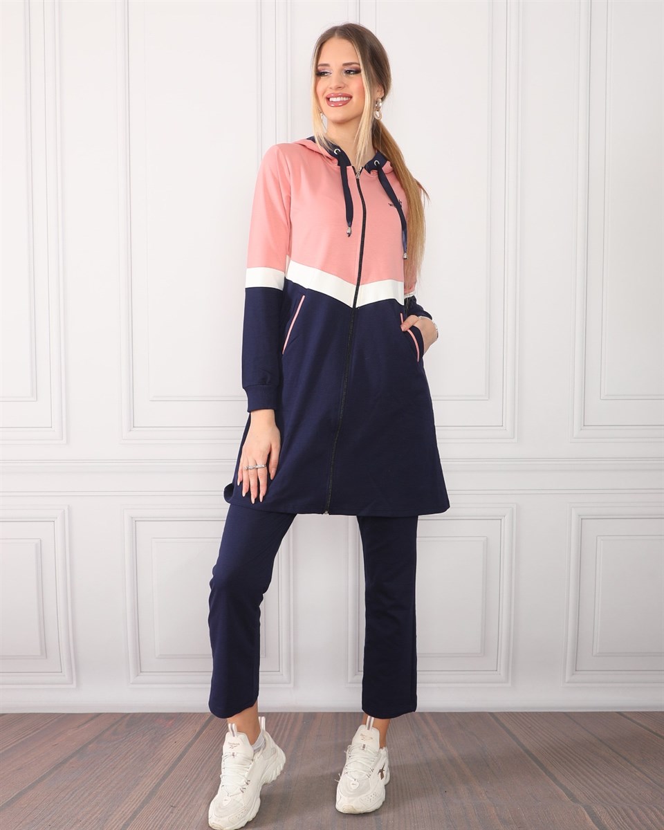 174295 - Bayan Garnili Tesettür Tunik Eşofman Takımı -westbound