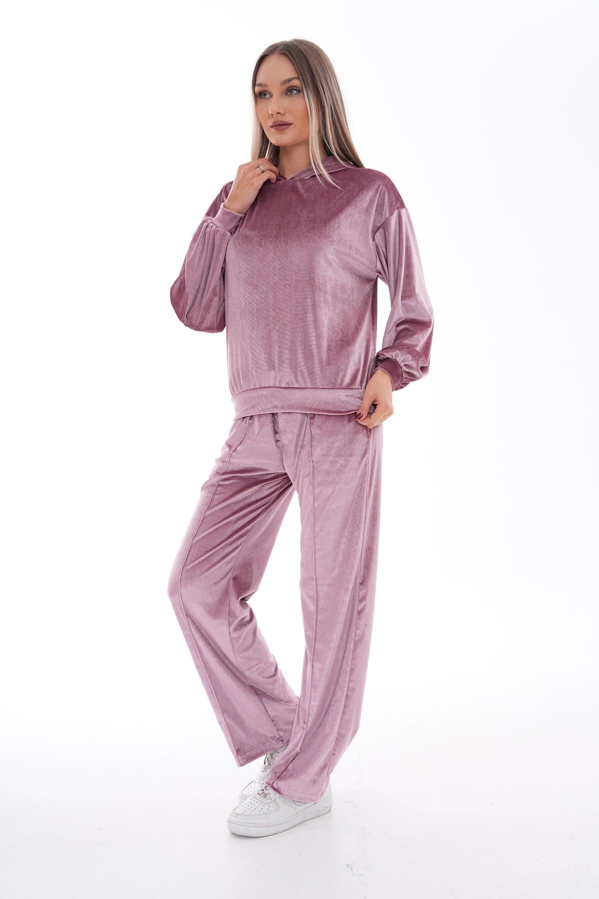 703 - Kadın Kadife Pijama Takımı SOMON -westbound