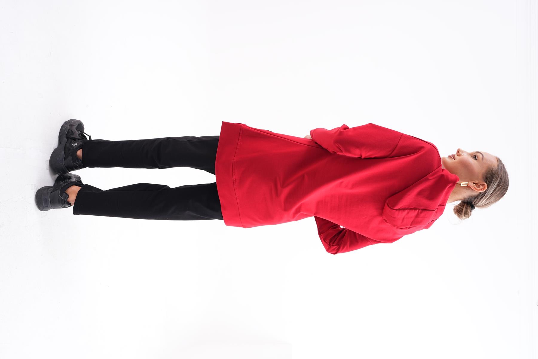 Kadın Sweat-Tunik Pantolon İkili Spor Takım KIRMIZI Kadın Sweat-Tunik Pantolon İkili Spor Takım KIRMIZI