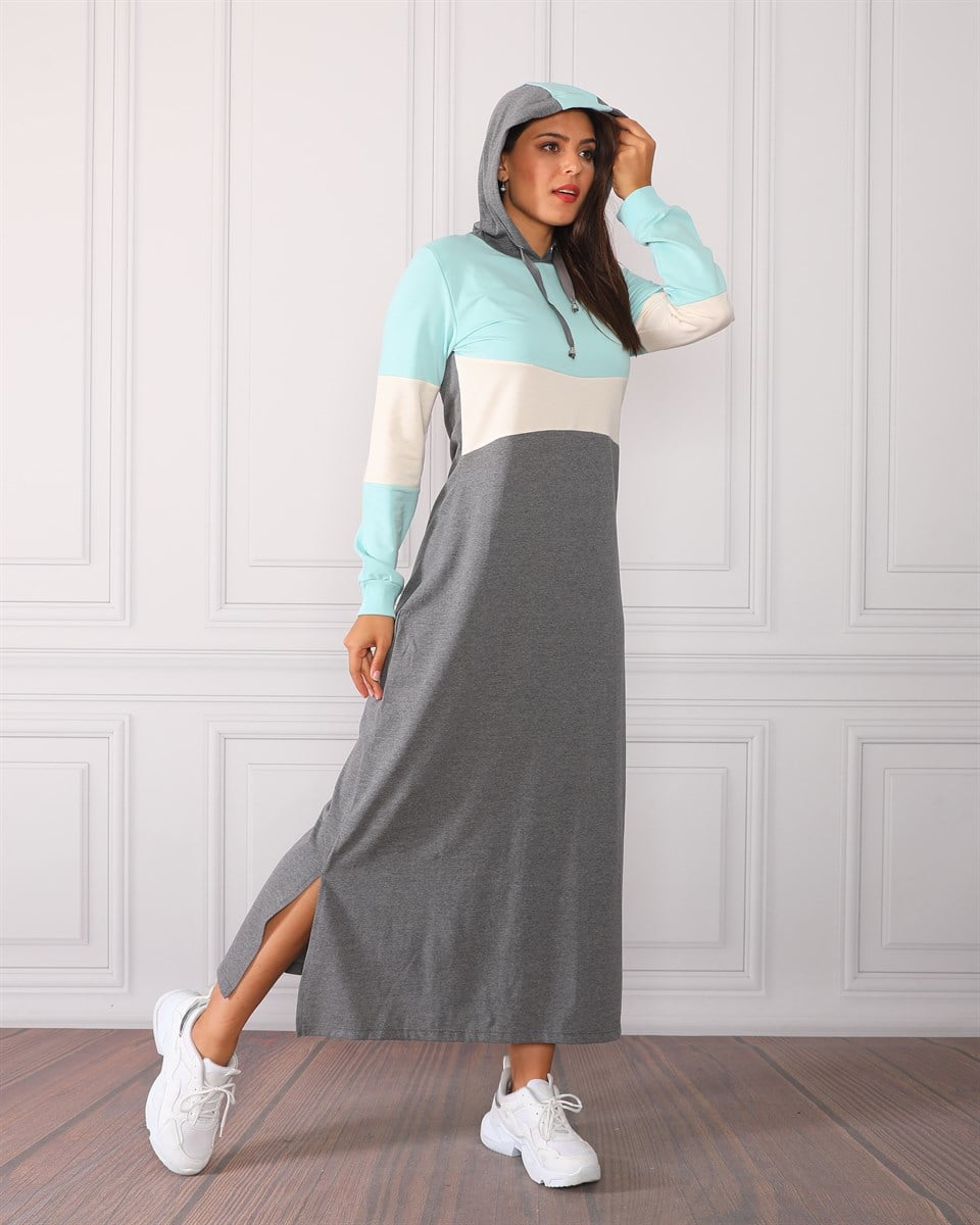 09924371 - Bayan Garnili Kapüşonlu Elbise -westbound