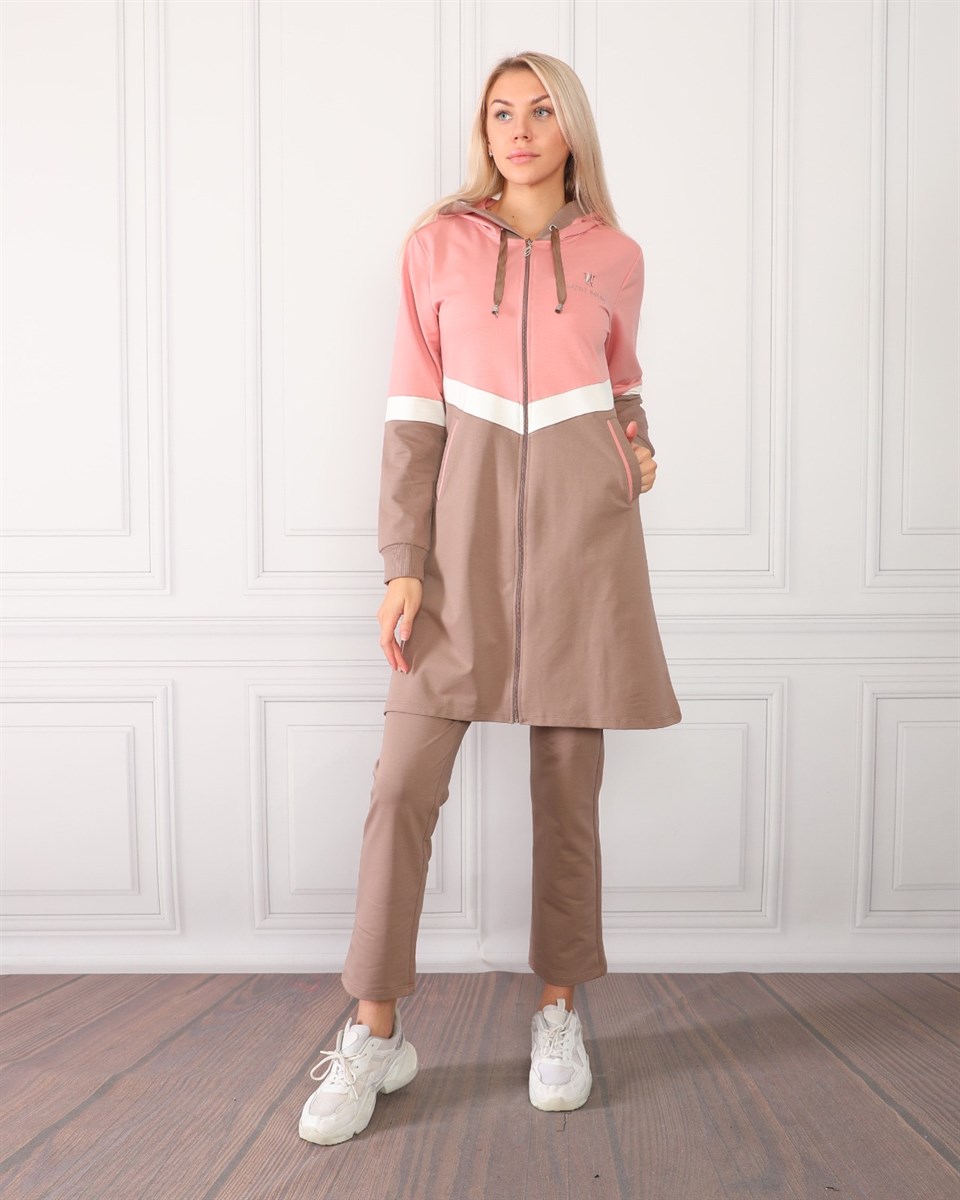 3489110 - Bayan Garnili Tesettür Tunik Eşofman Takımı -westbound