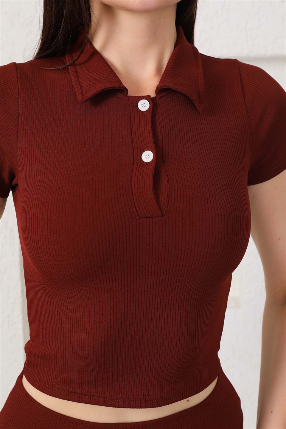 Aff-Fit-022 - Fitilli Kadın Crop Bustiyer - Kiremit -westbound