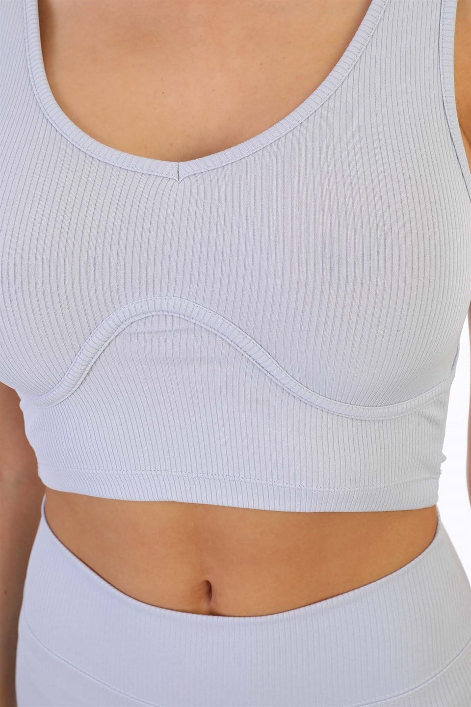 Aff-Fit-009 - Fitilli Spor Crop Bustiyer - Buz Mavi -westbound