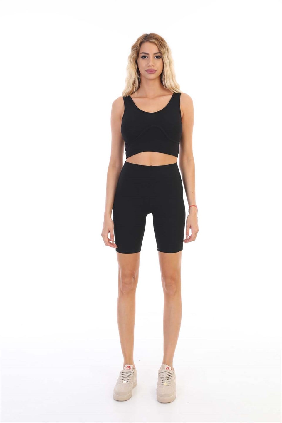 Aff-SERT-003 - Fitilli Spor GYM Fitness Şort - Siyah -westbound