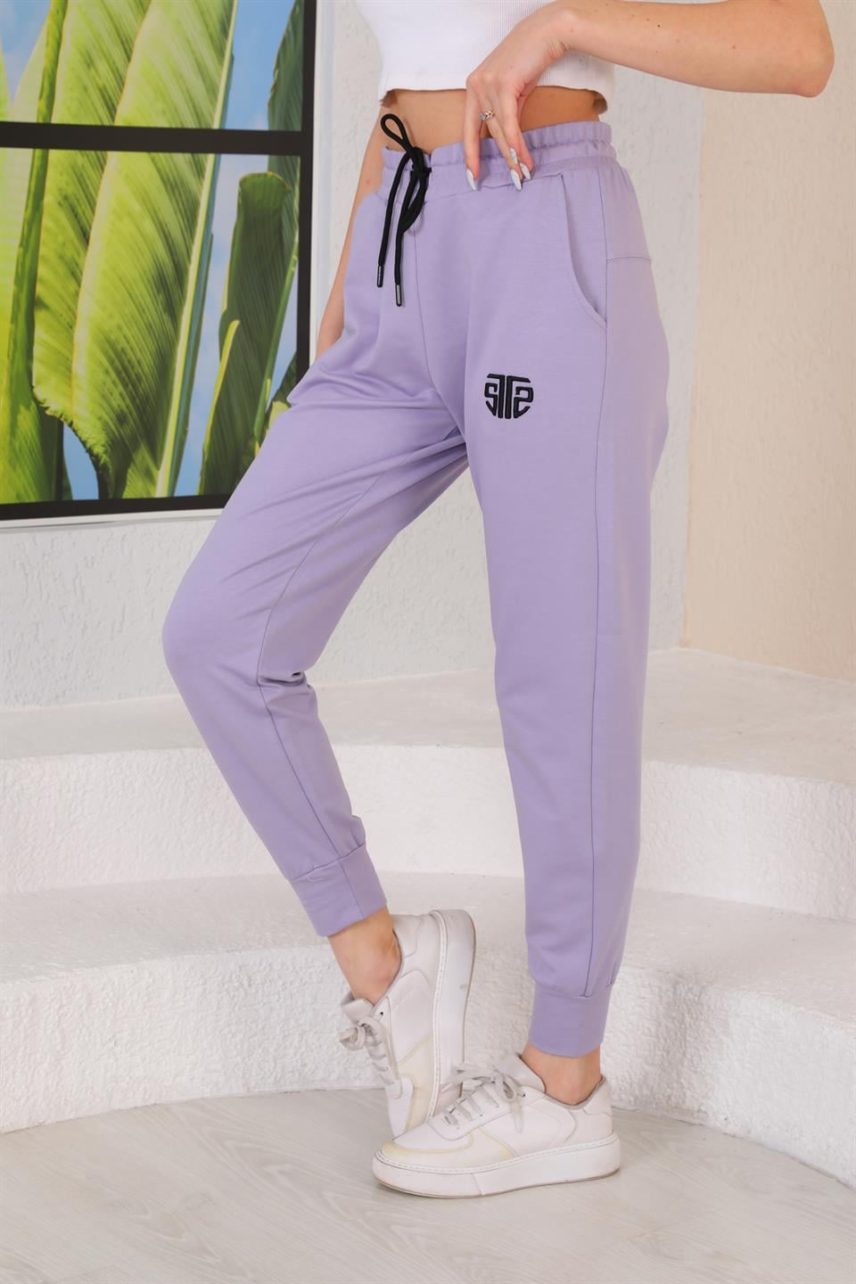 SS-1007 - Kadın Günlük Jogger  Eşofman Altı Lila -westbound