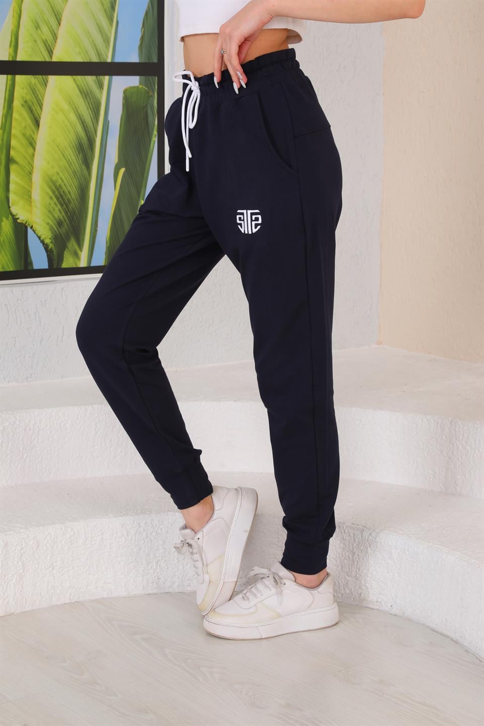 SS-1007 - Kadın Jogger Günlük Eşofman Altı Lacivert -westbound