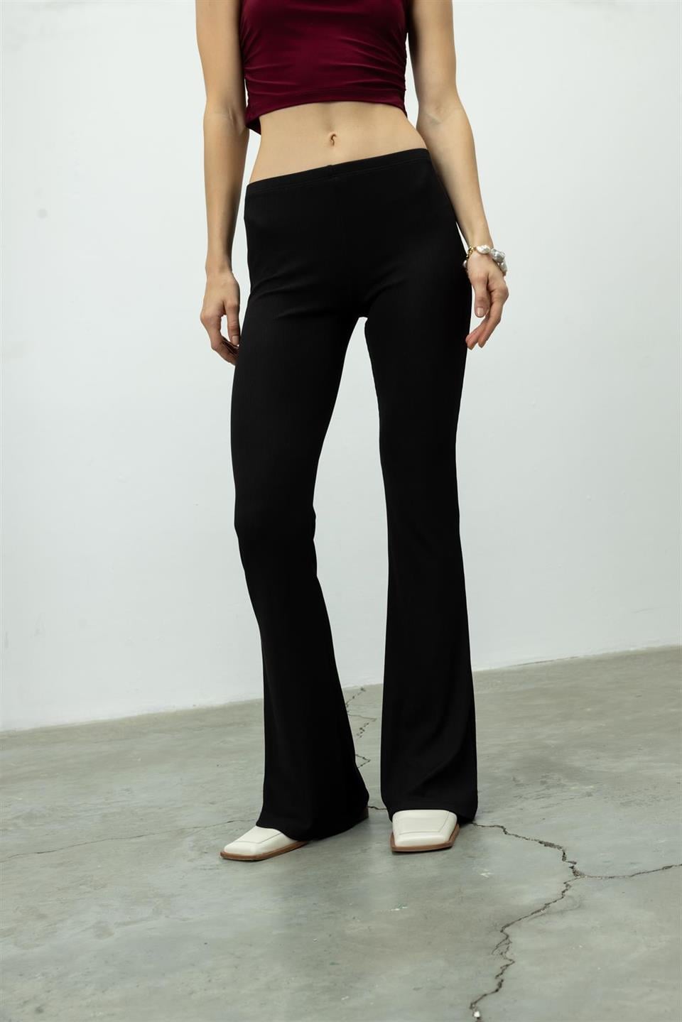 Kaşkorse İspanyol Paça Cepsiz Pantolon