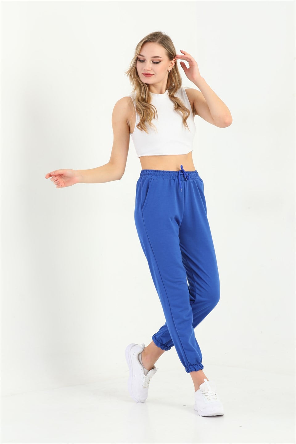 ea-Mavi-L - Trend Mavi Renk Kadın Eşofman Altı - Jogger -westbound