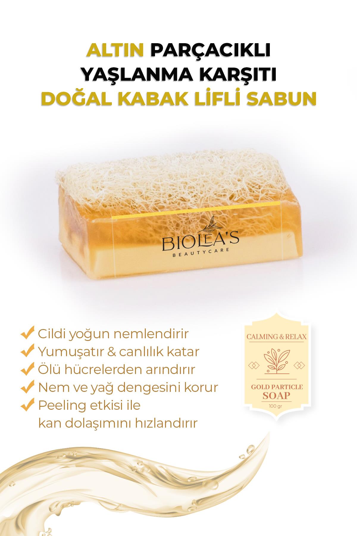 Biolea's Doğal Kabak Lifli Altın Parçacıklı Sabun 110 gr
