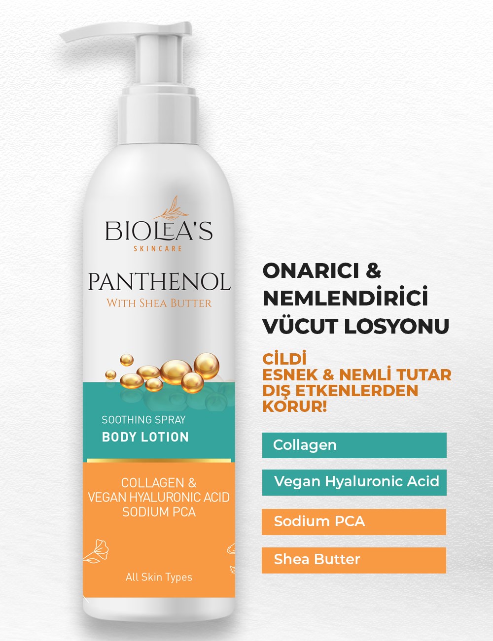 Bioleas Panthenol içerikli Yatıştırıcı ve Nemlendirici Vücut Losyonu
