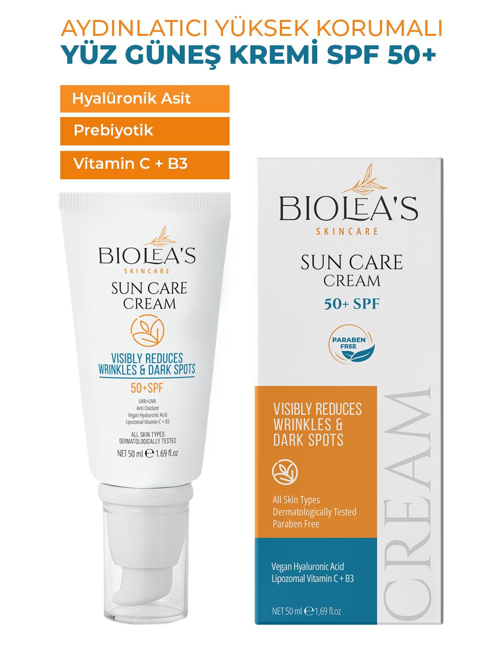Kırışıkları Azaltan, Leke Karşıtı 50 Spf Güneş Kremi 50 ml