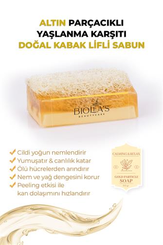 Biolea's Doğal Kabak Lifli Altın Parçacıklı Sabun 110 gr