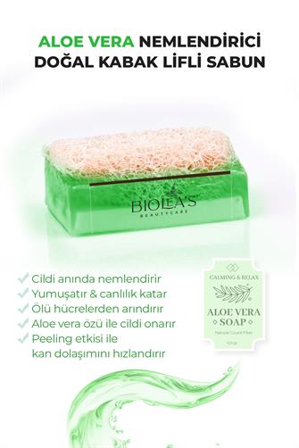 Biolea's Doğal Kabak Lifli Nemlendirici Aloe Vera Sabun 110 gr