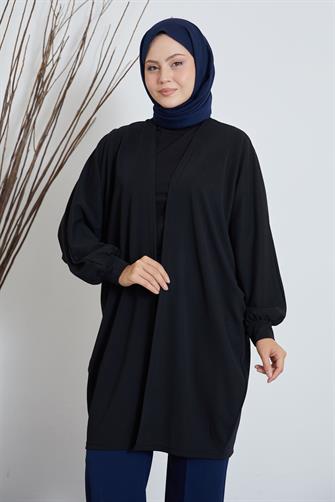 02417 Yarasa Kol Hırka - Siyah