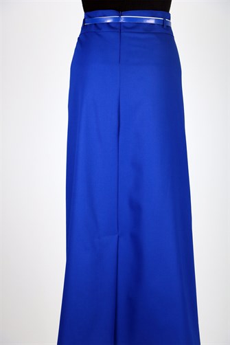 1103 Kemerli Düz Kalem Etek - Saks Mavi